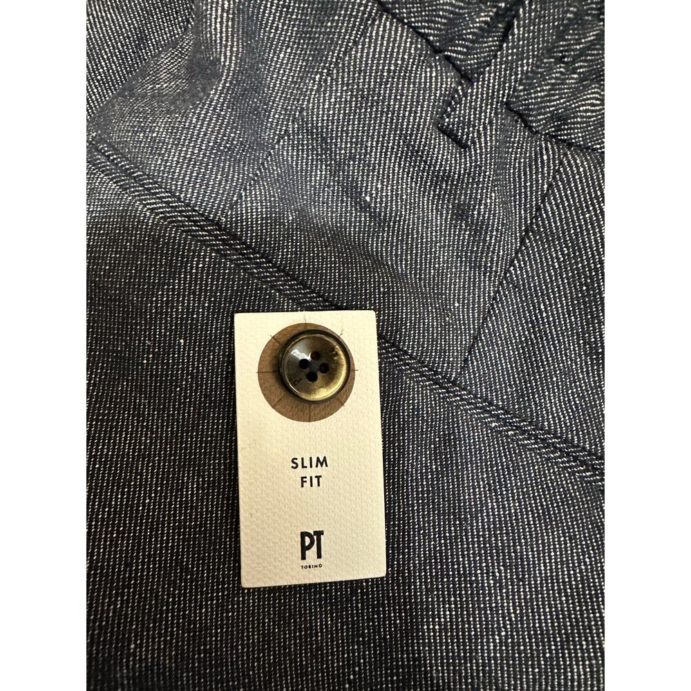 PT Torino Men's slim‎ fit stretch chambray pants size 54 NEW - Picture 6 of 8